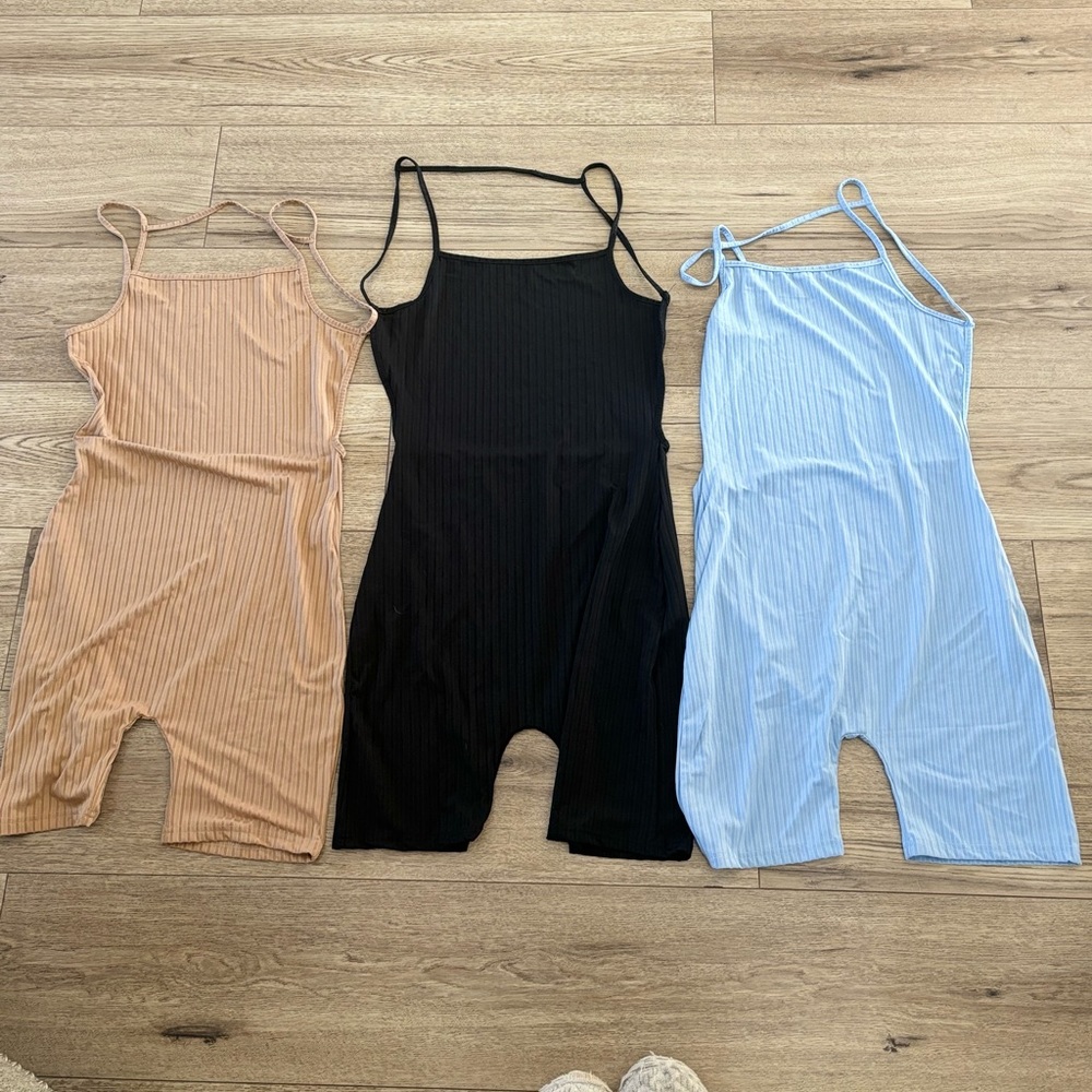 3 activewear rompers sold together